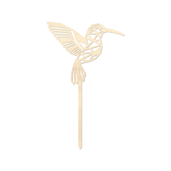Houten caketopper Kolibrie